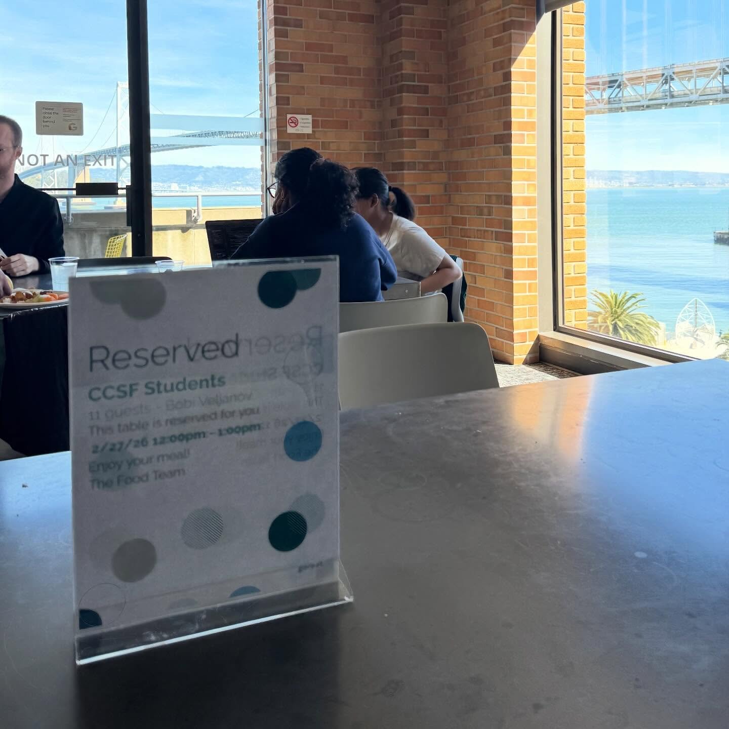 A table at Google reserved for CCSF students